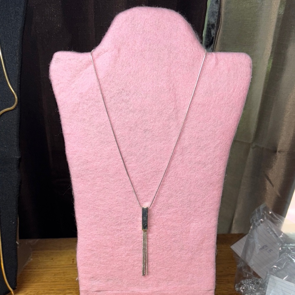 Avon  Silver Necklace with Tassel Pendant